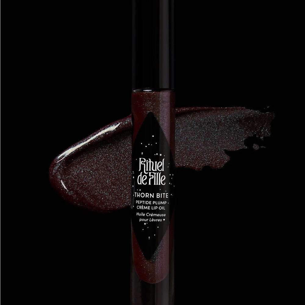 Rituel de Fille Thorn Bite Peptide Plump Crème Lip Oil in in Midnight Glow NIB